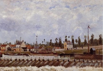Barrage de Pontoise 1872 Camille Pissarro Peinture à l'huile